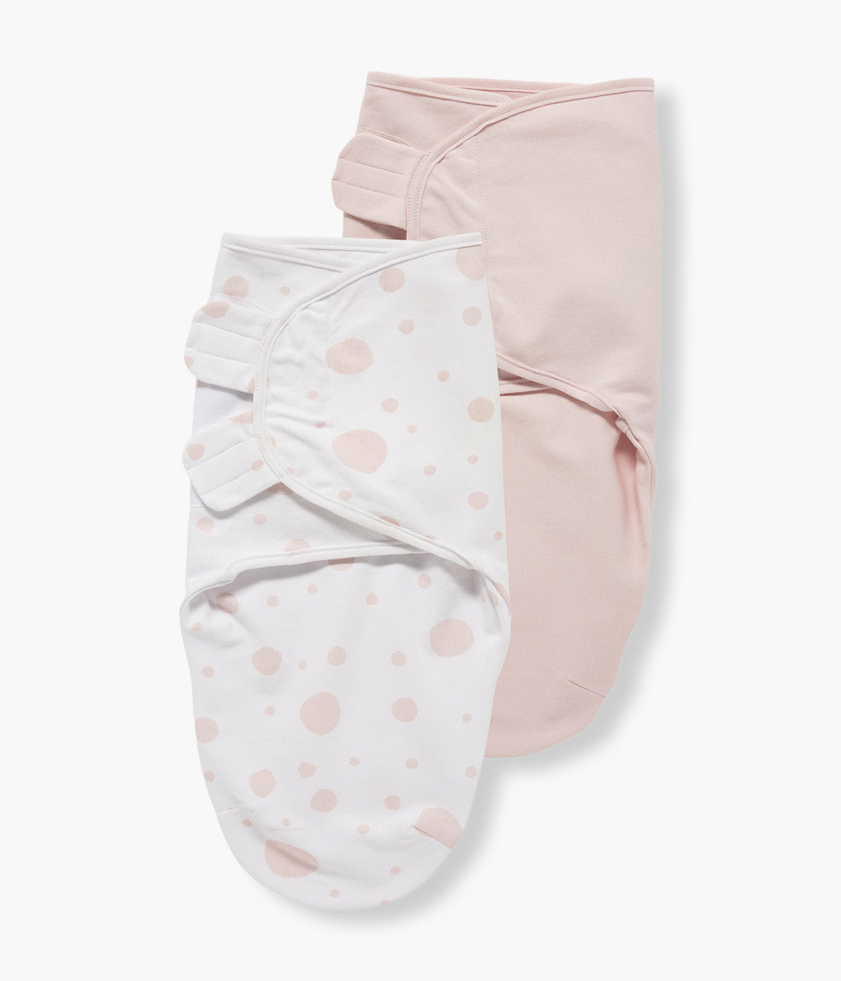 Swaddles Wrap com Velcro Algodão Bebé Bolas 2un - Branco e Rosa