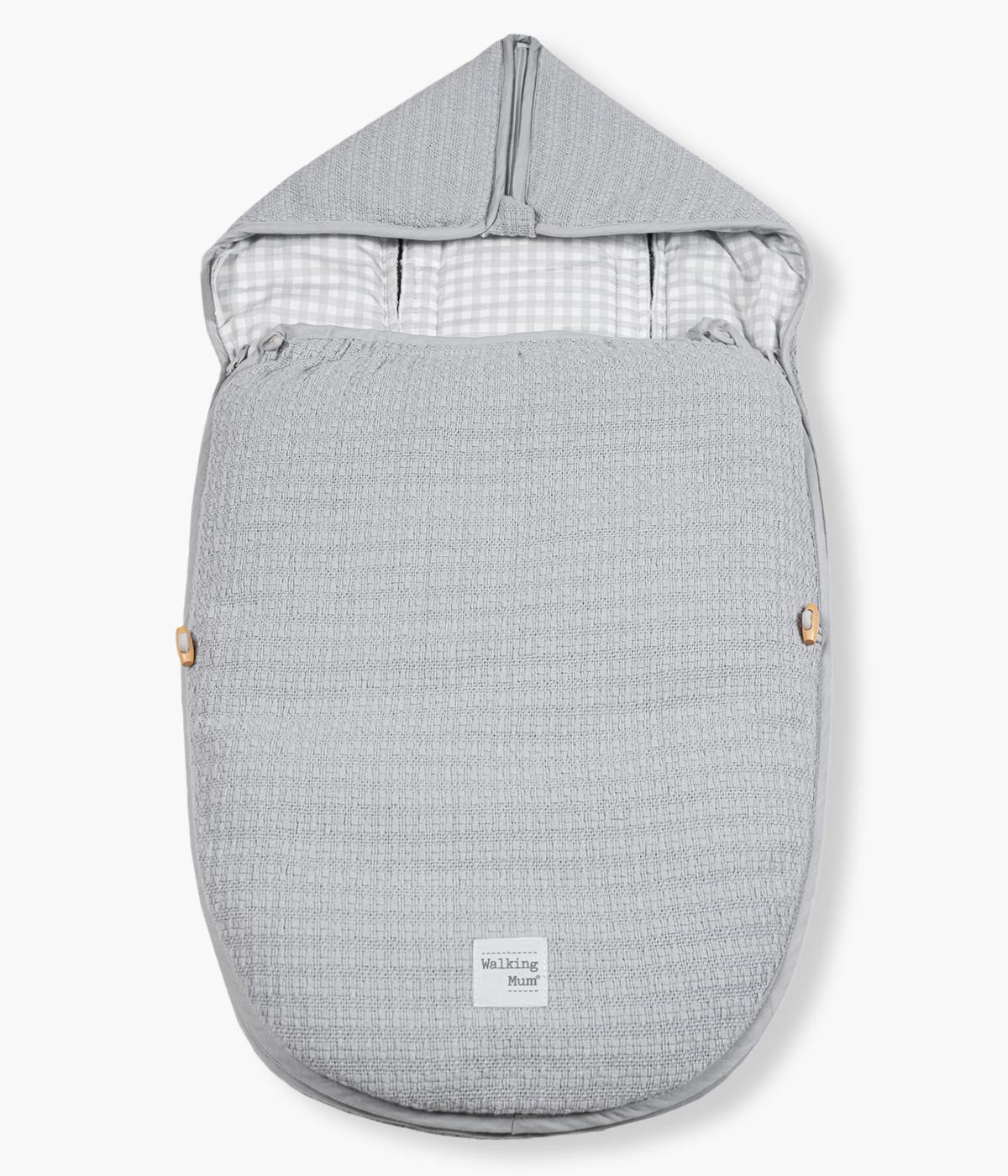 Walking Mum Saco de Dormir 2 em 1 I Love Vichy Grey - Cinza