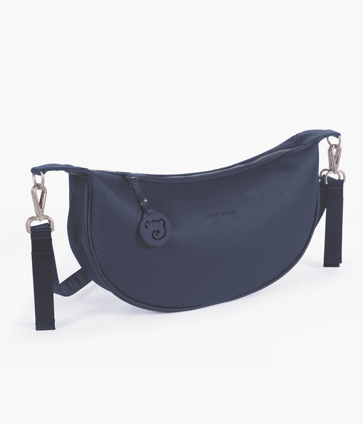 Bolsa de Passeio Gôndola Pasito a Pasito London Blue em polipele azul vista de lado.