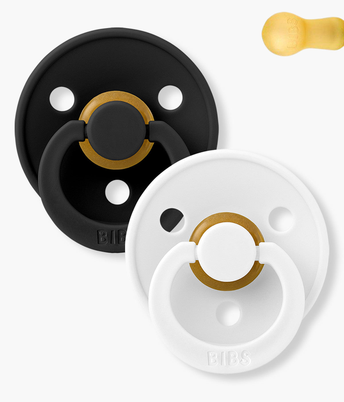 Bibs Colour 2 Chupetas Black/White Redonda - Preto e Branco