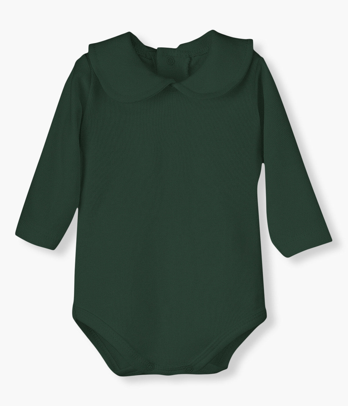 Body Algodão Manga Comprida Gola Redonda Bebé - Verde Escuro