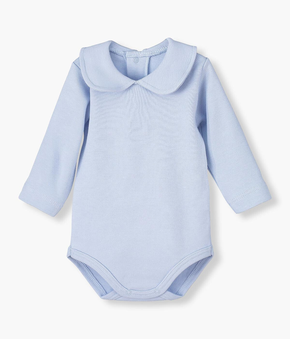 Body Algodão Manga Comprida com Gola Redonda Bebé - Azul