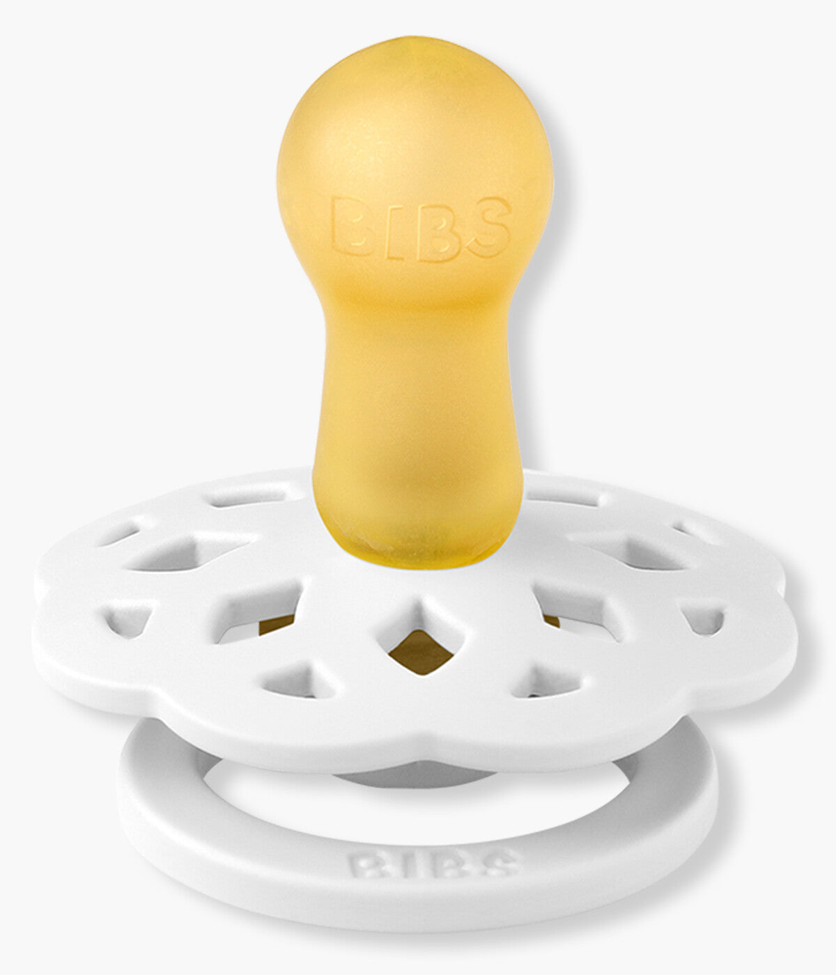 Bibs Boheme 2 Chupetas White/Sunshine Redonda - Branco e Amarelo