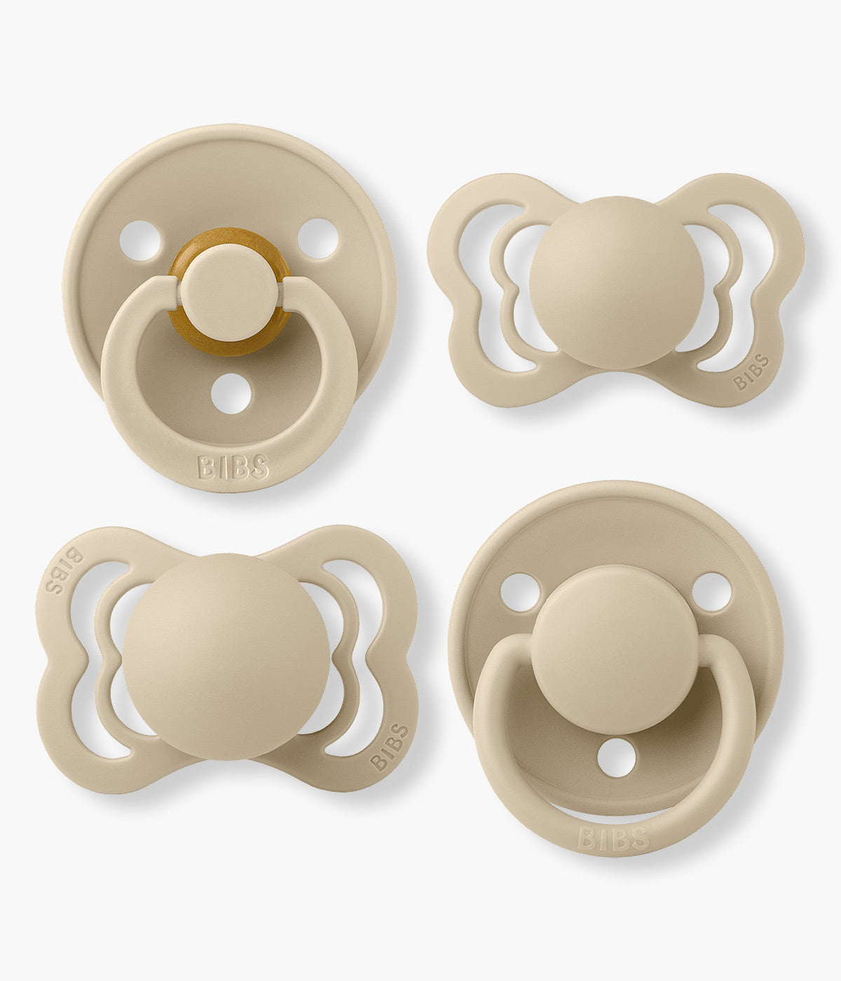 Bibs Try-it 4 Chupetas Vanilla Tetinas Diferentes - Bege