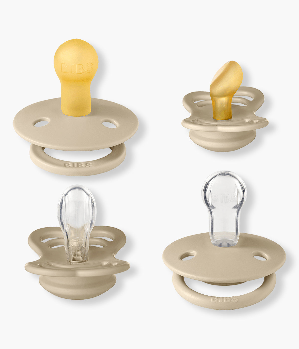 Bibs Try-it 4 Chupetas Vanilla Tetinas Diferentes - Bege