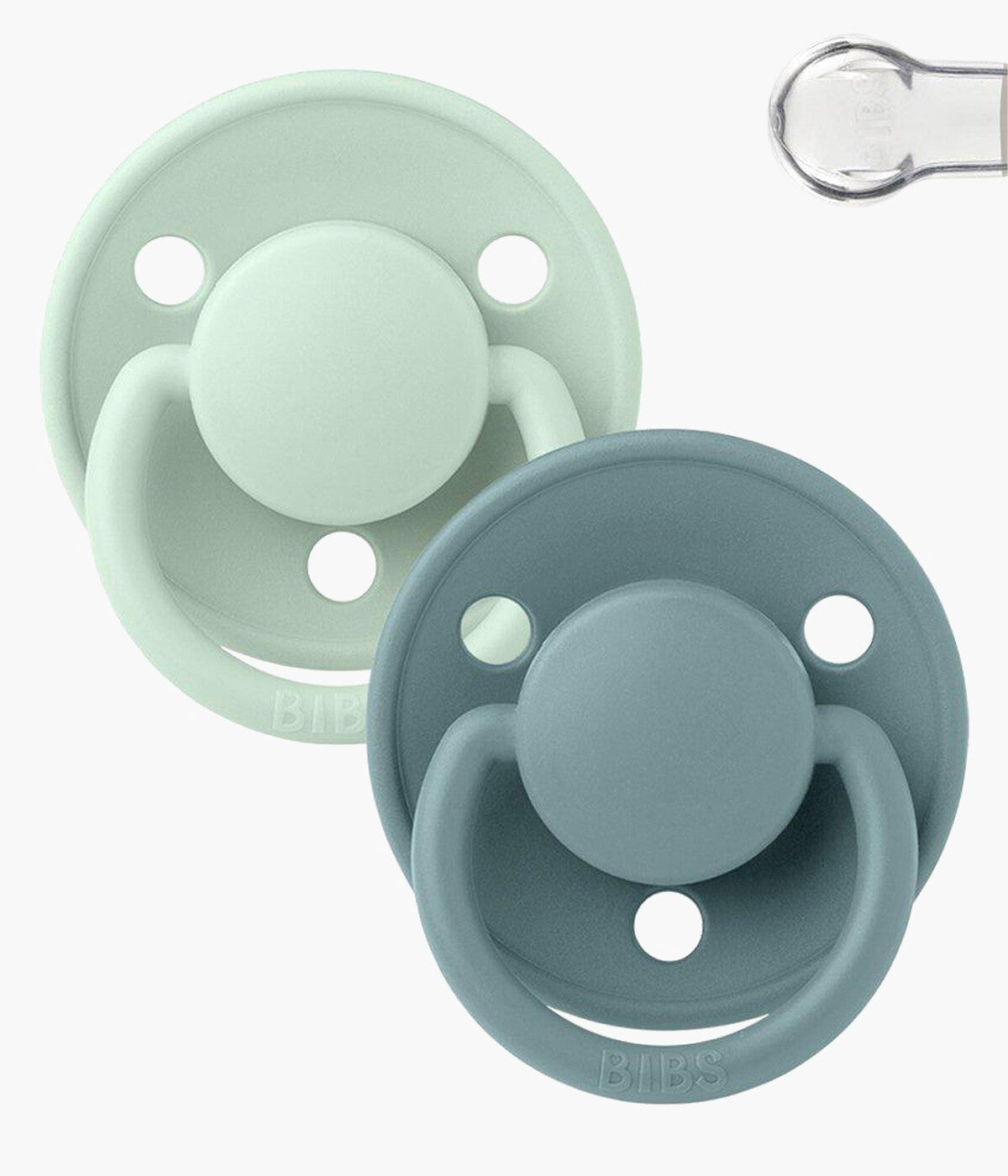 Bibs De Lux 2 Chupetas Nordic Mint/Island Sea Silicone Redonda - Verde