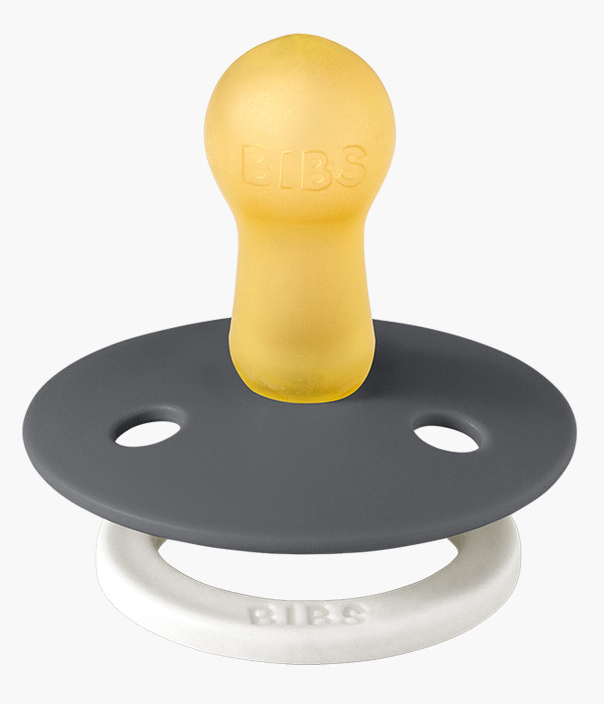 Bibs Colour Glow 2 Chupetas Iron/Baby Blue Redonda - Cinza e Azul