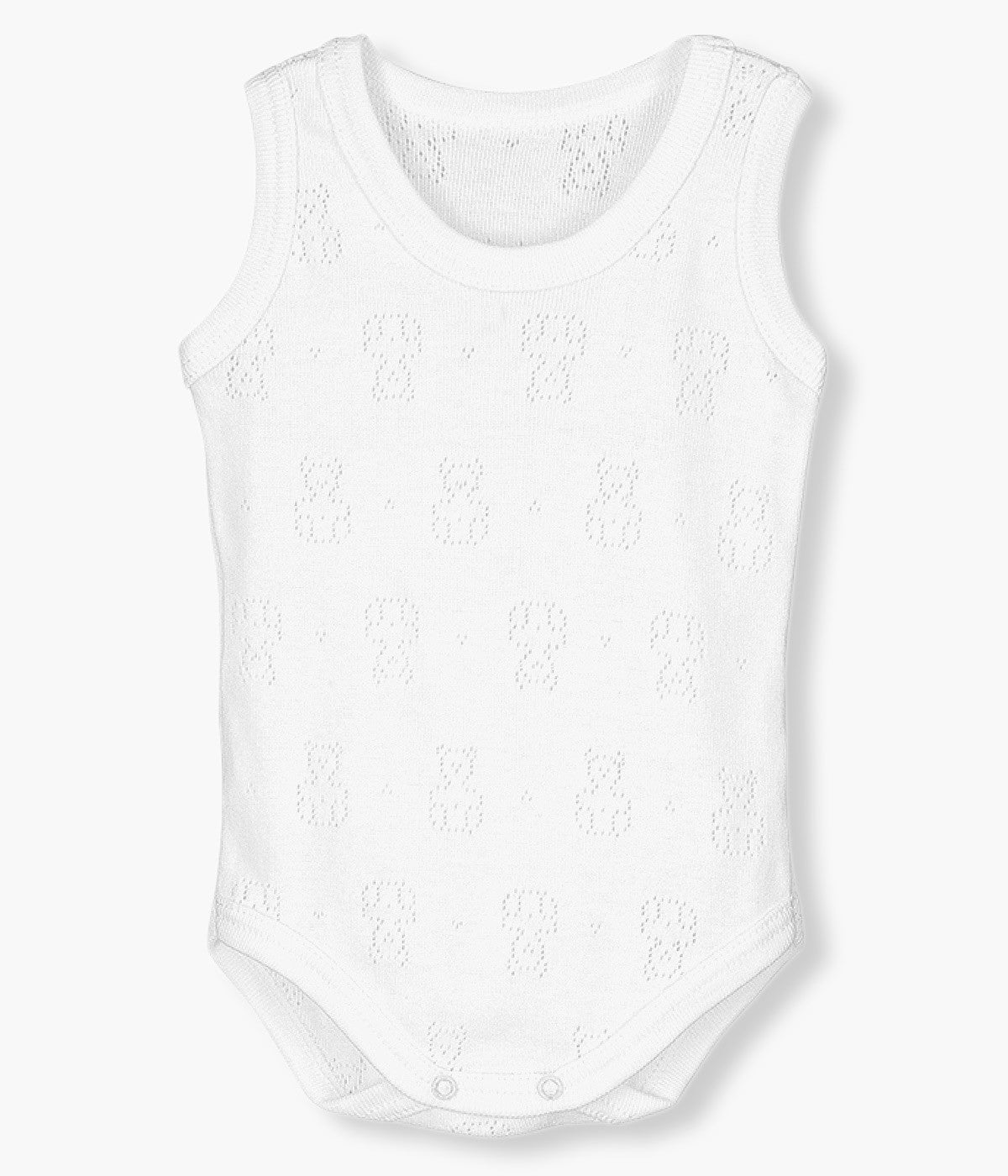 Body Interior de Alças em Algodão para Bebé Ursos - Branco