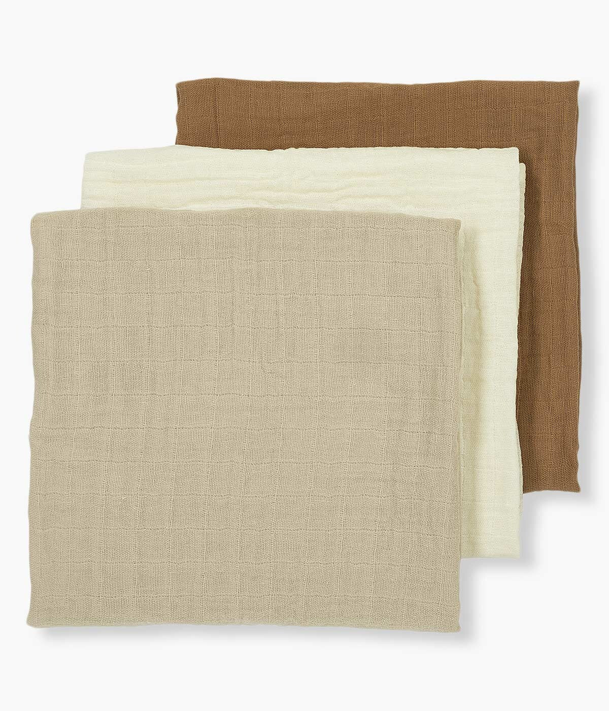 Fraldas Musselina Algodão Pré-Lavado Bebé 3un - Castanho e Bege