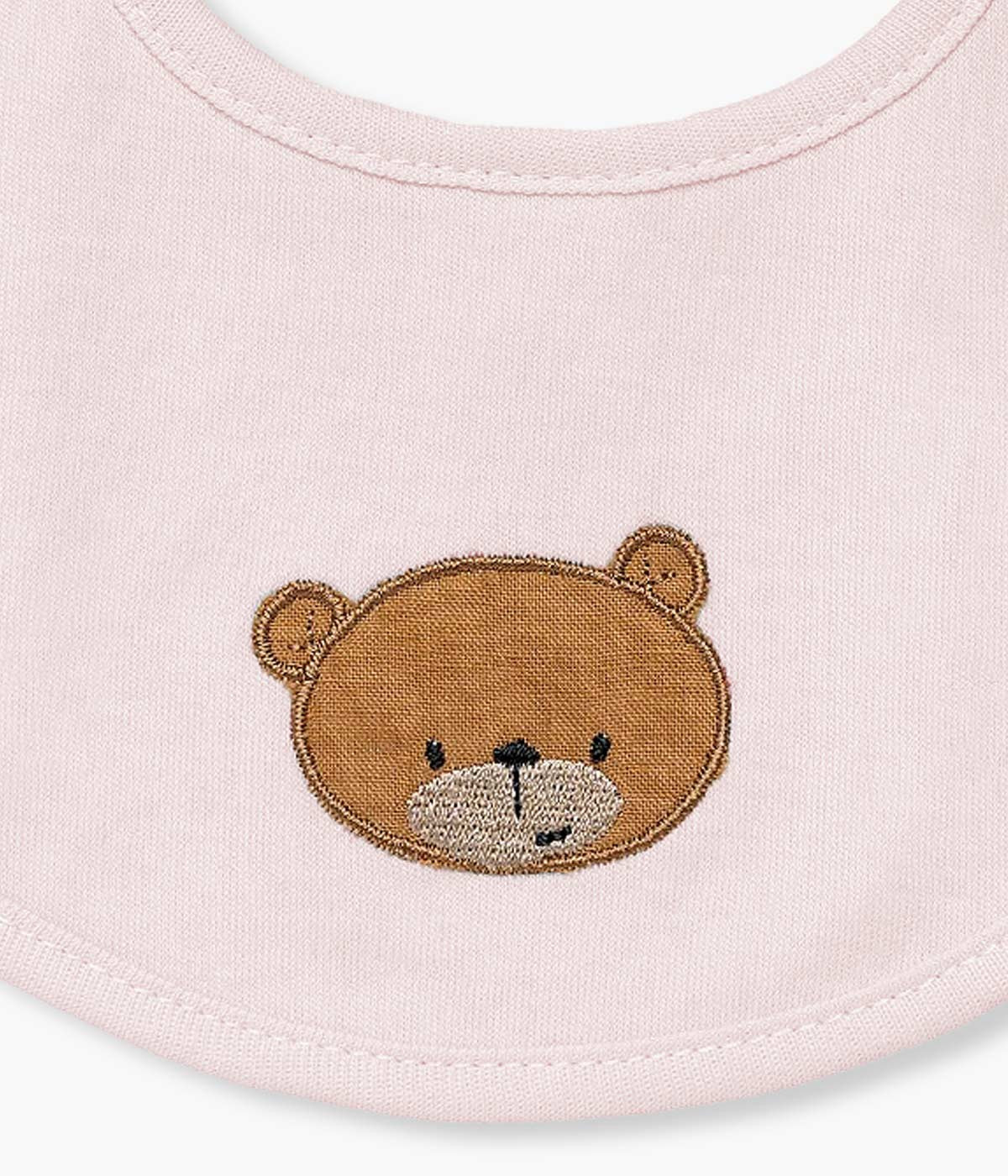 Babete Impermeável para Bebé Menina Urso - Rosa