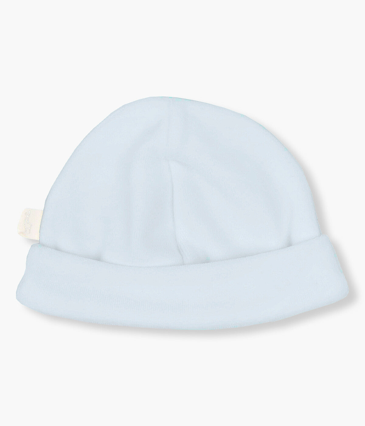 Gorro duplo em veludo azul sem costuras no interior da Baby Gi para bebé e recém-nascido(a).