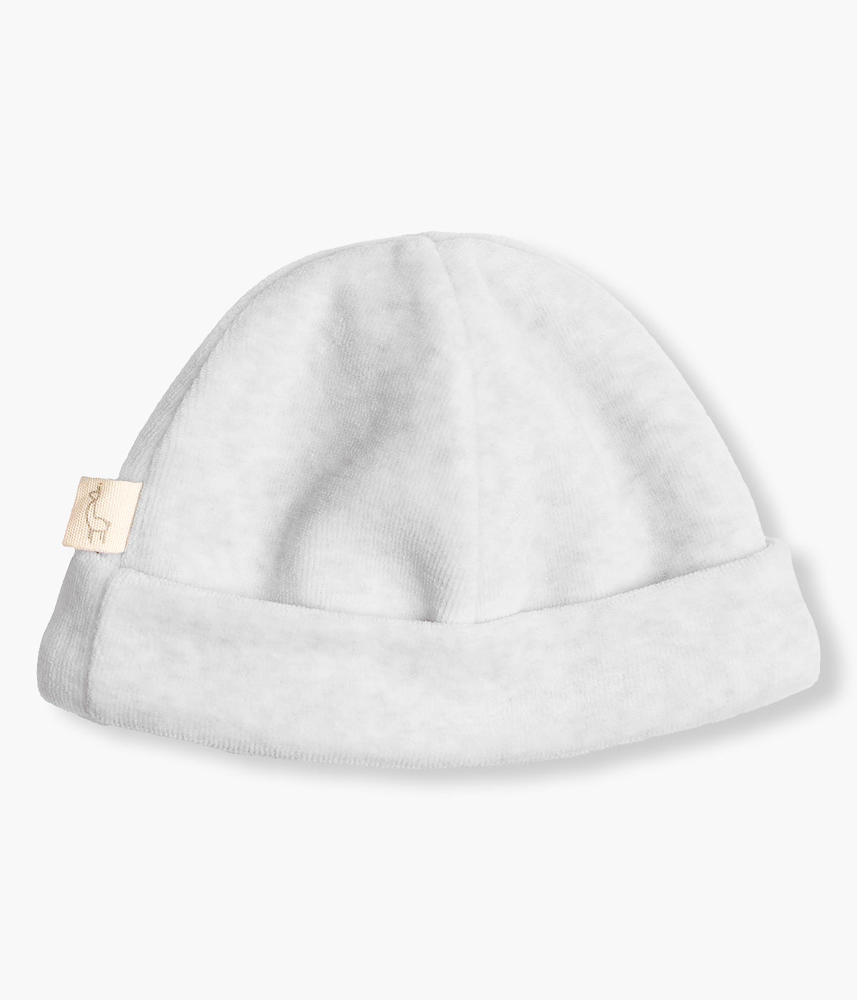 Gorro duplo em veludo cinza sem costuras no interior da Baby Gi para bebé e recém-nascido(a).