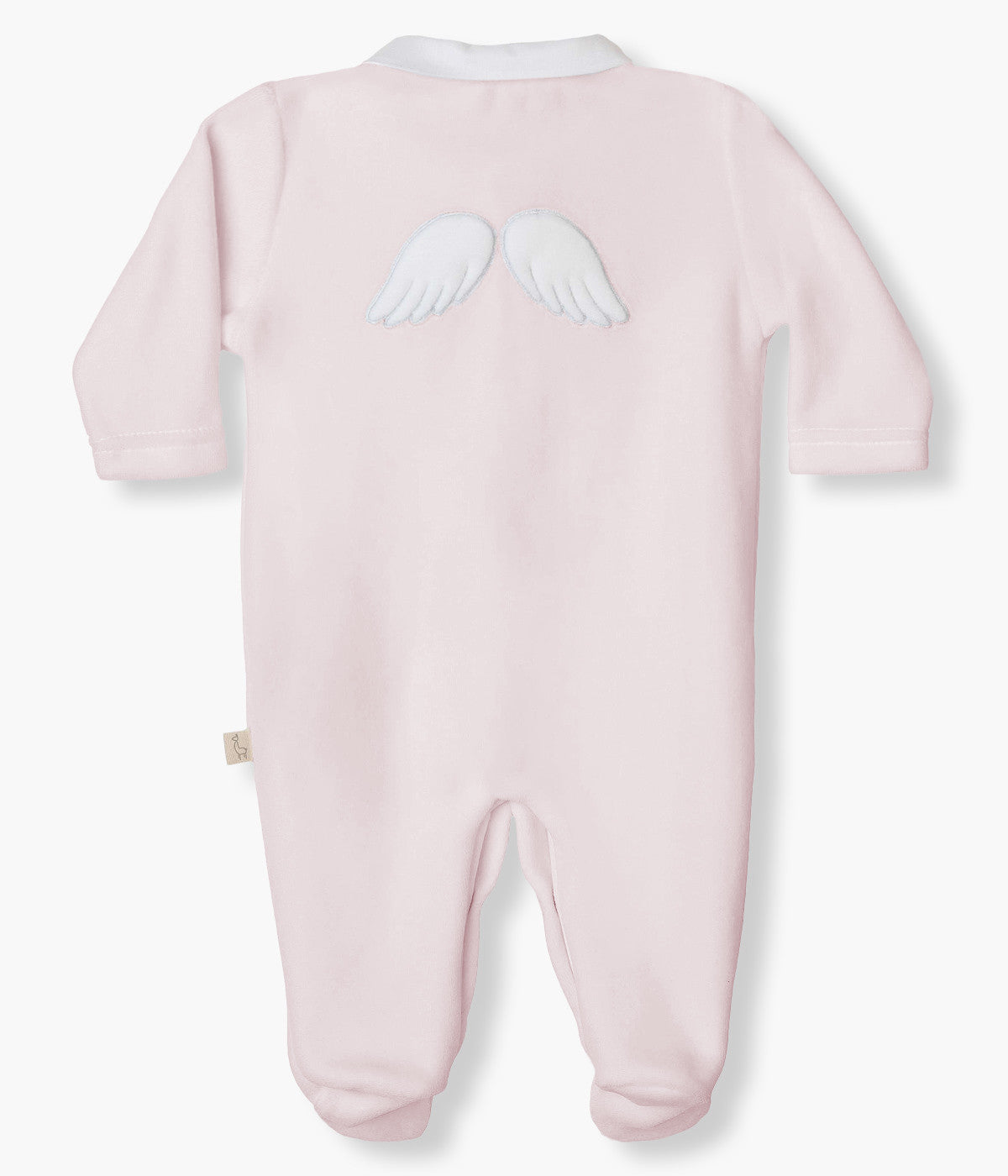 Babygrow em Veludo para Bebé Menina Asas Anjo - Rosa