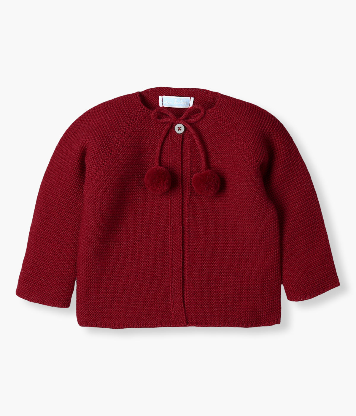 Casaco de Malha com Pompons para Bebé - Bordô