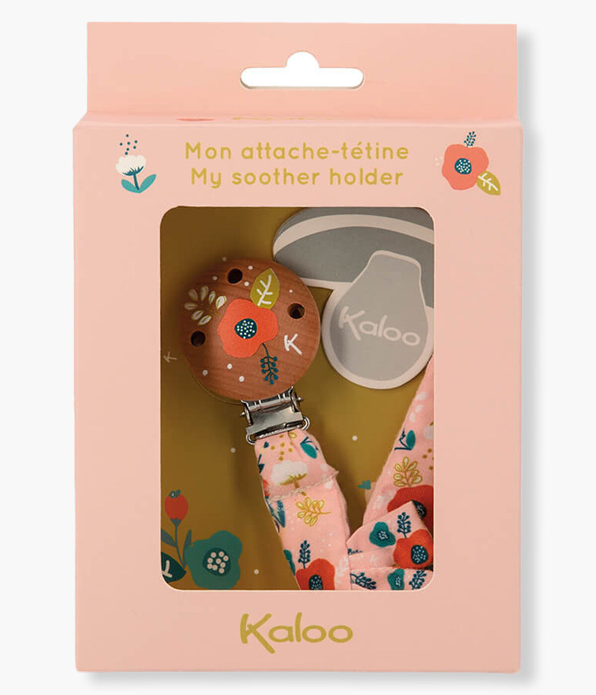 Kaloo Prende Chupetas para Bebé Menina Floral - Rosa