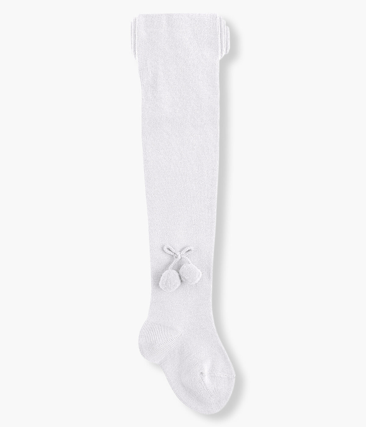 Collants Lisos com Pompom em Algodão Cóndor para Bebé - Branco