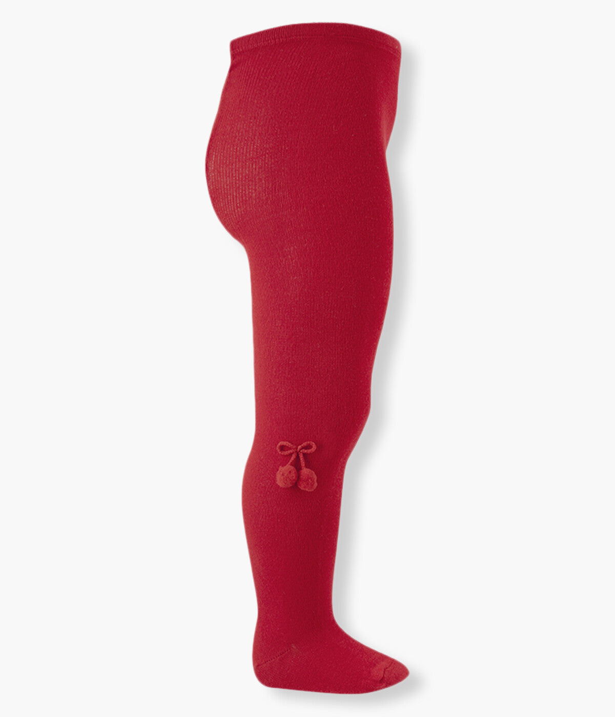 Collants Lisos Pompom em Algodão Cóndor Bebé - Vermelho