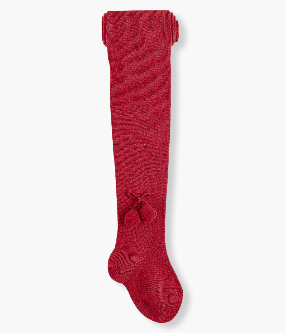 Collants Lisos Pompom em Algodão Cóndor Bebé - Vermelho