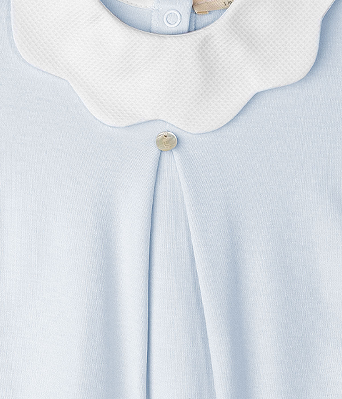 Babygrow em Algodão com Gola Ondulada para Bebé - Azul