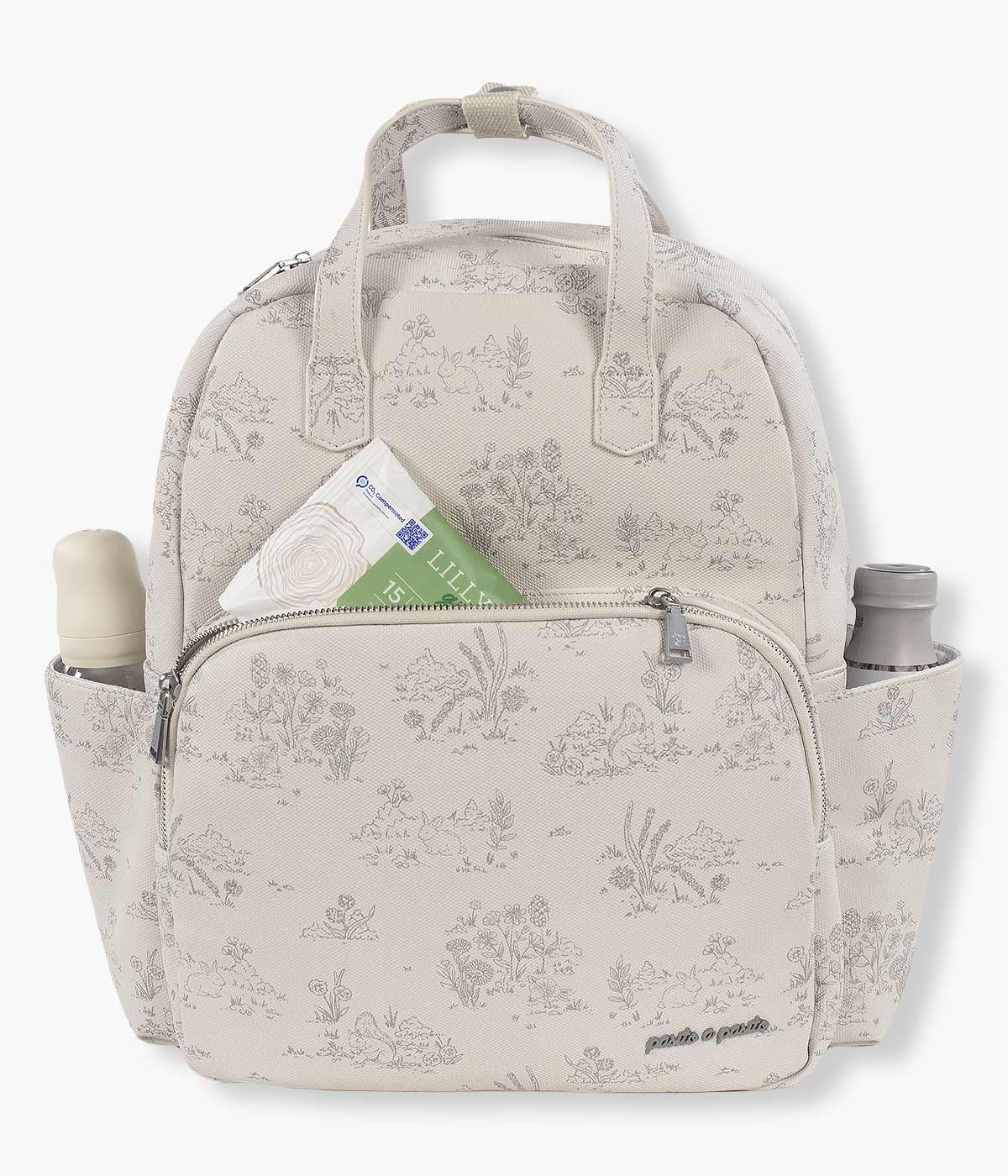 Pasito a Pasito Mochila de Maternidade Toile de Jouy Cream - Bege