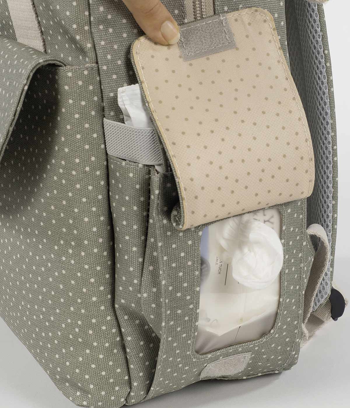 Walking Mum Mochila de Maternidade Polka Dot Poppy Moss