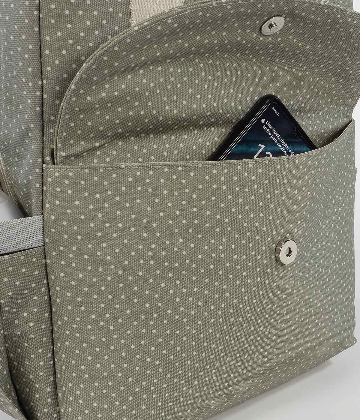 Walking Mum Mochila de Maternidade Polka Dot Poppy Moss