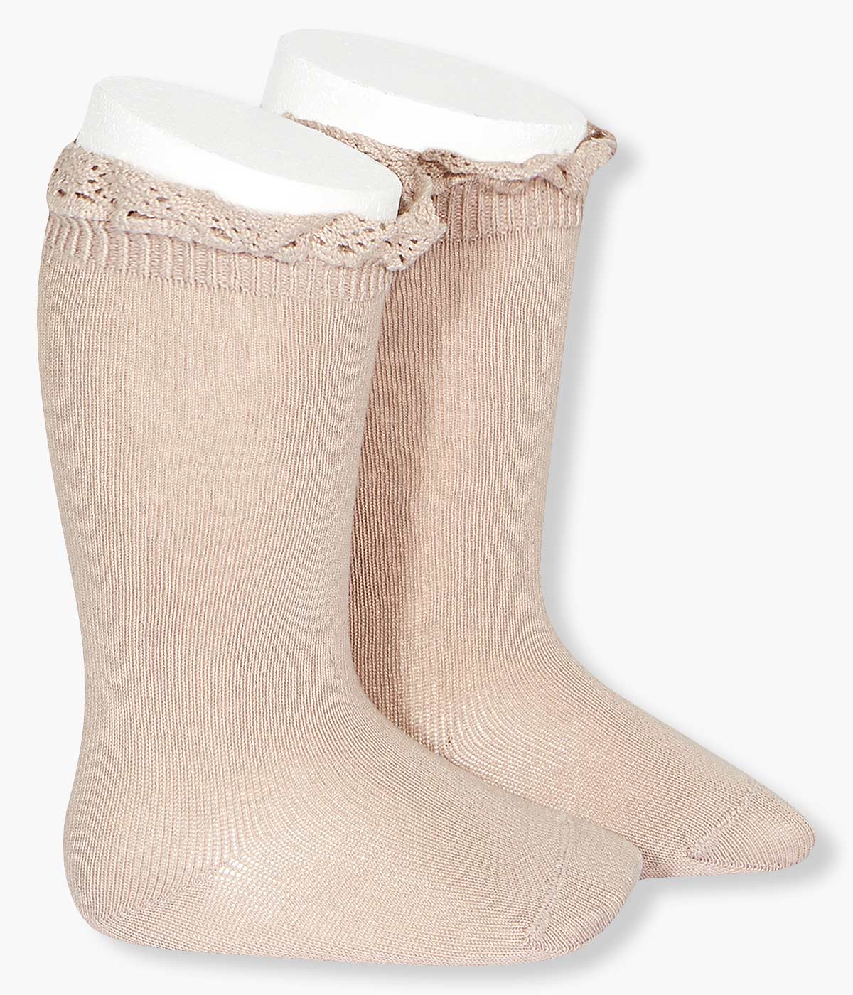Meias pelo Joelho Algodão Renda Cóndor Bebé - Rosa Empolvado