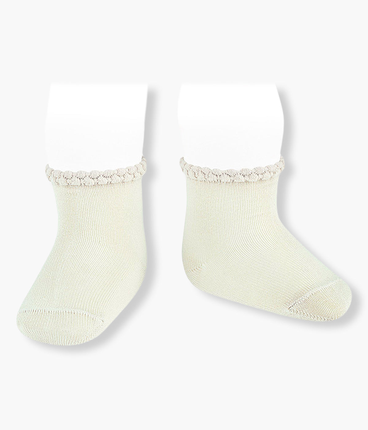 Meias em Algodão com Rebordo Cóndor para Bebé - Pérola