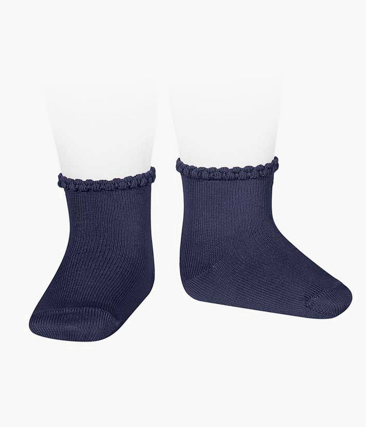 Meias em algodão anti-pilling de cor azul-marinho (408 marino) com rebordo da marca Cóndor para bebé e recém-nascido(a).