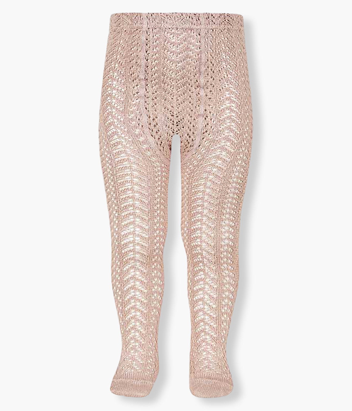 Collants em algodão anti-pilling perfurados com padrão espiga de rosa empolvado (544) da marca Cóndor para bebé menina e recém-nascida.