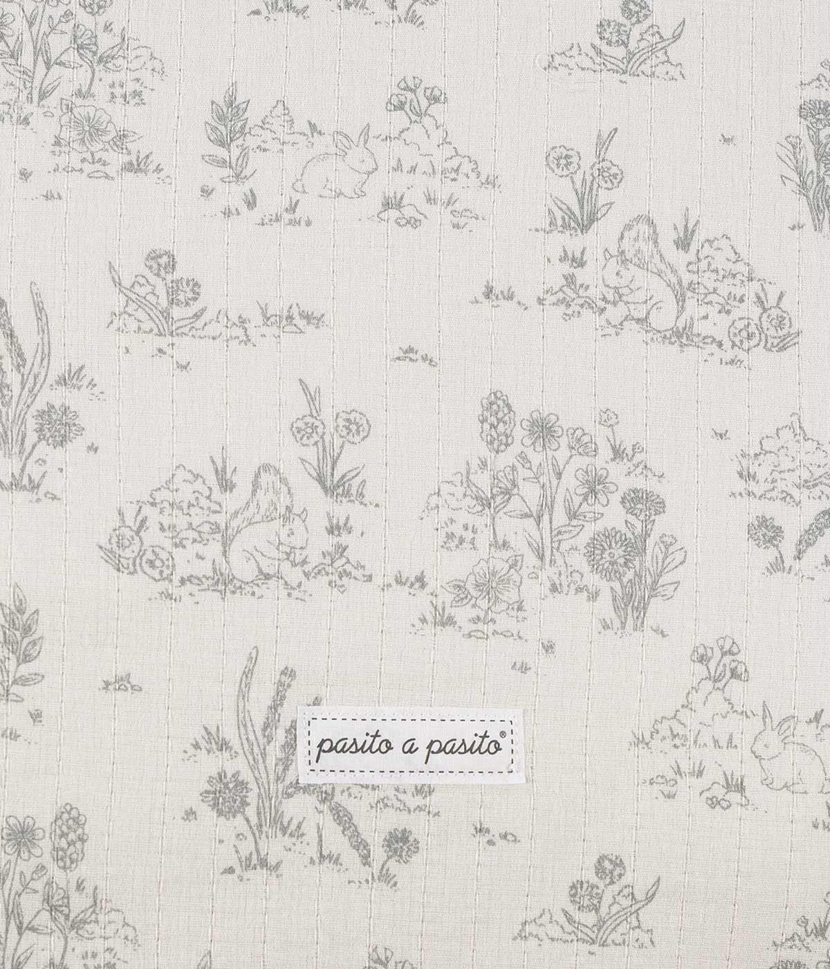 Pasito a Pasito Saco Manta em Algodão Toile de Jouy Cream