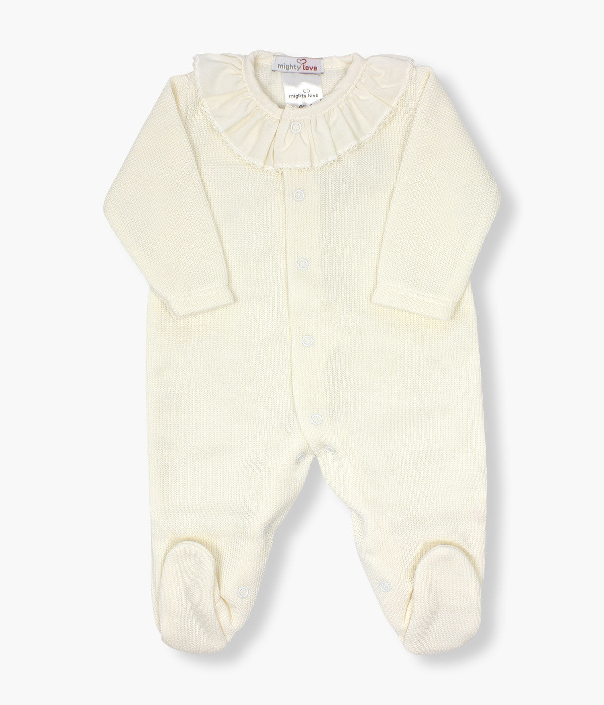 Babygrow em Algodão Cardado para Bebé - Pérola