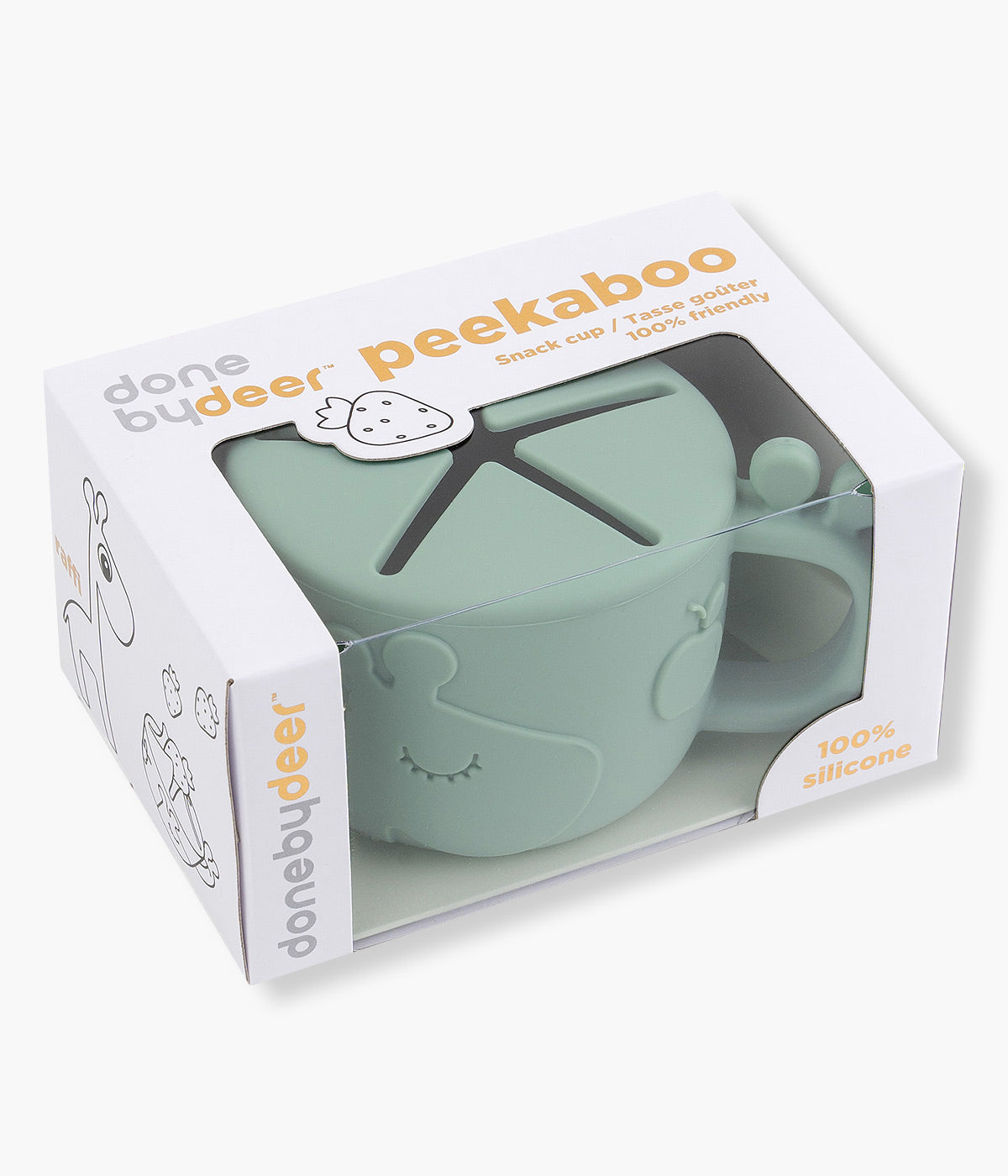 Done by Deer Copo Silicone para Snacks Peekaboo Raffi - Verde