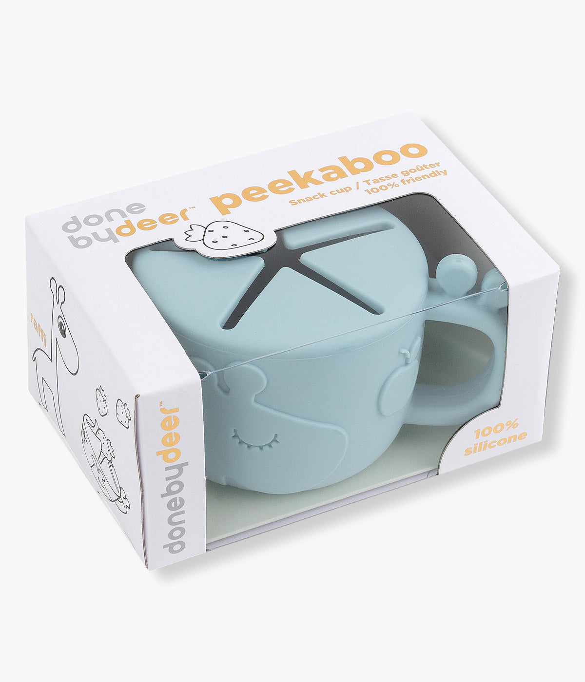 Done by Deer Copo Silicone para Snacks Peekaboo Raffi - Azul