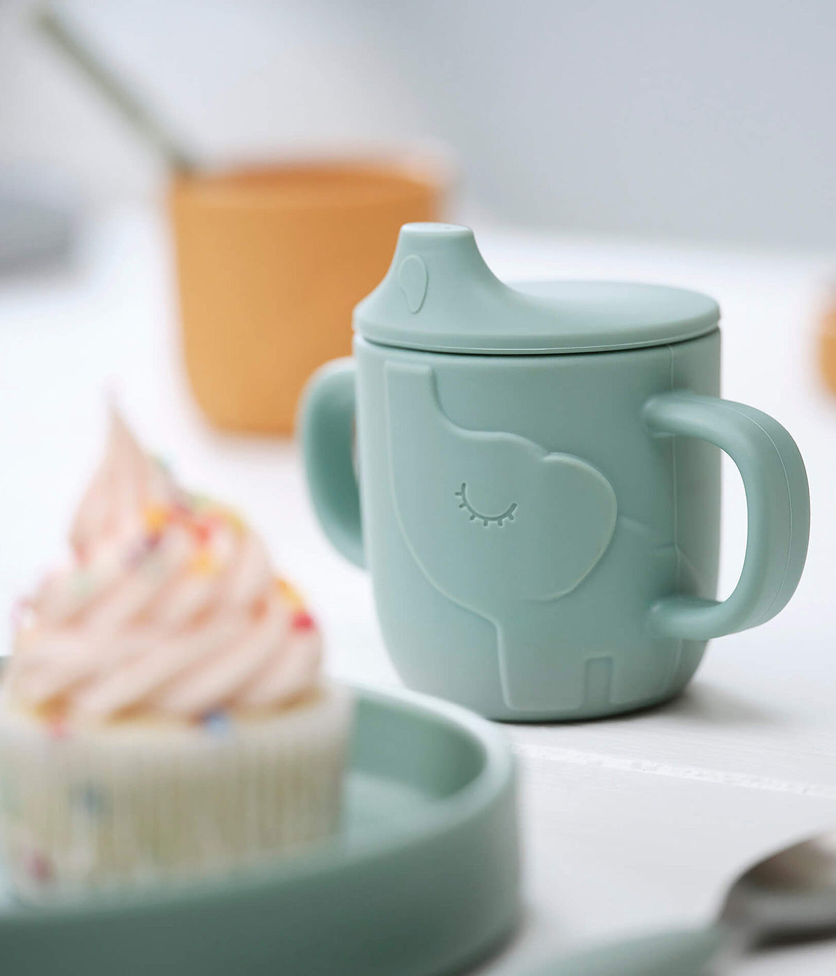 Done by Deer Copo Silicone Anti-Vazamento Peekaboo Elphee - Azul