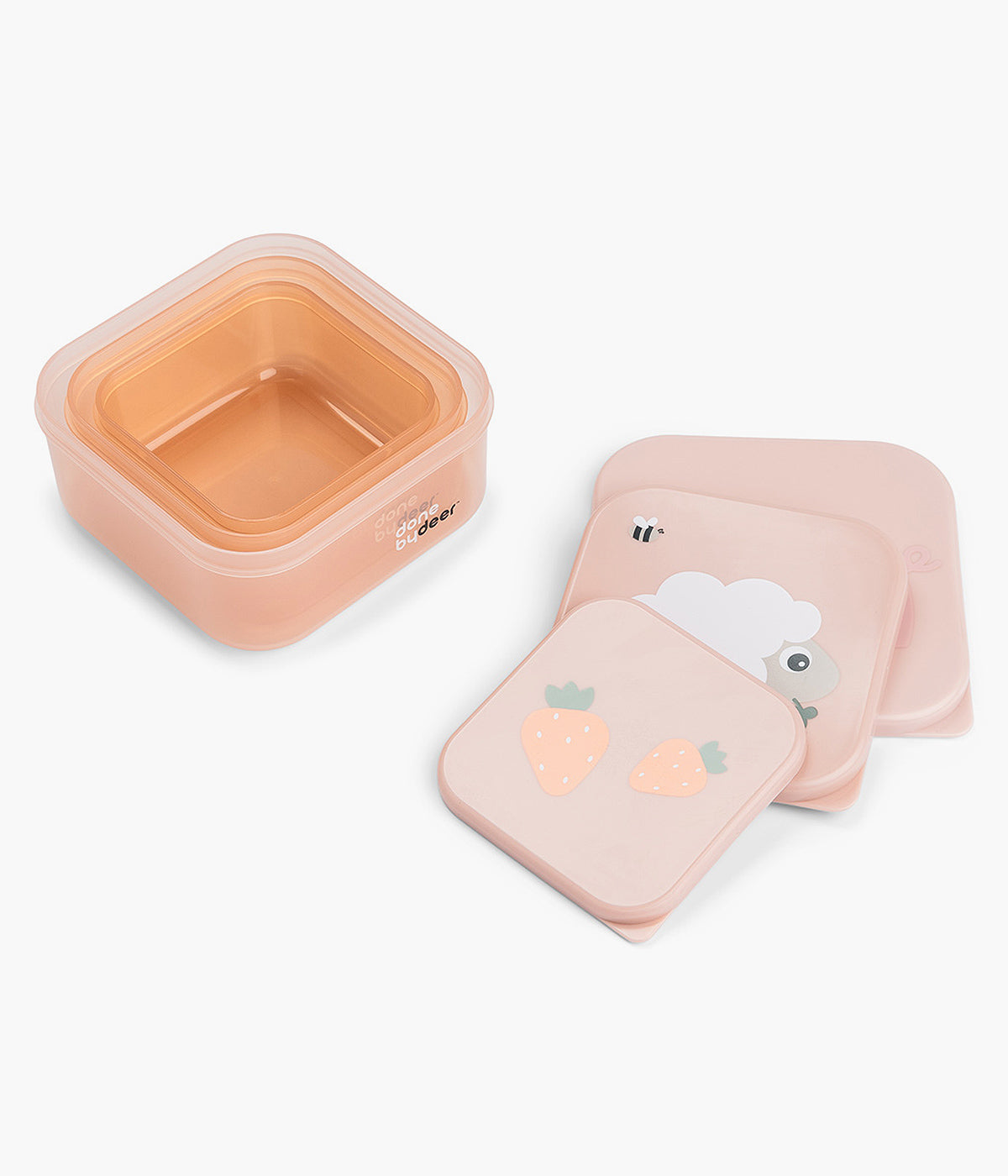 Done by Deer Pack Caixas para Snacks Tiny Farm 3pc - Rosa