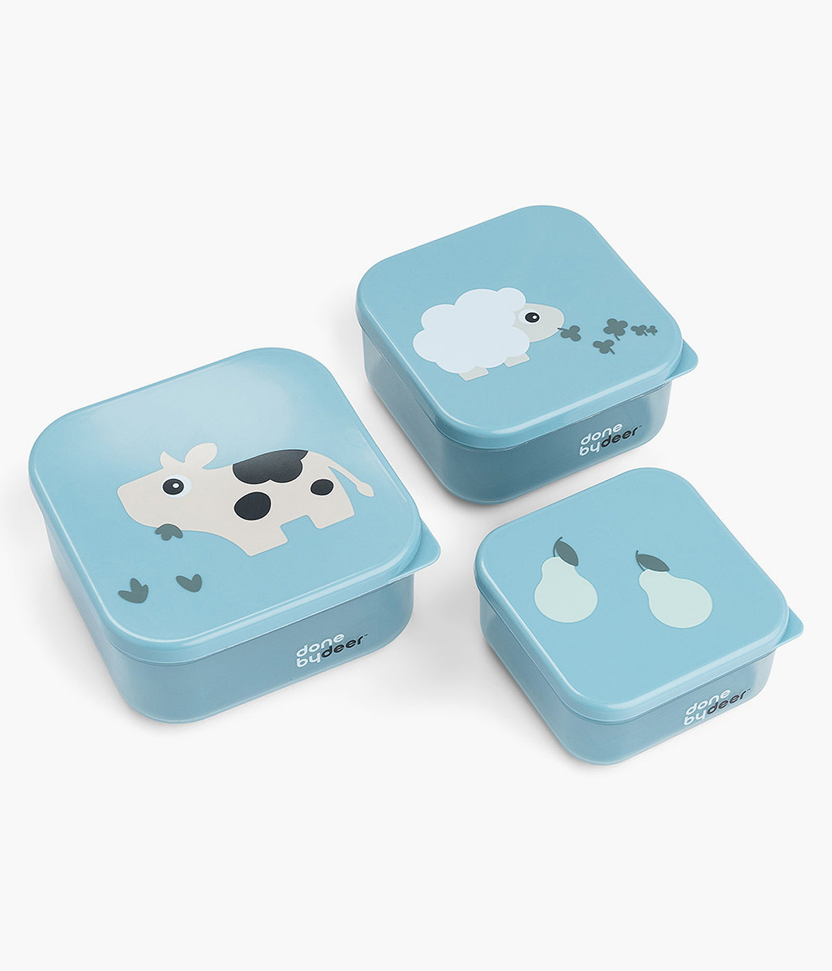 Done by Deer Pack Caixas para Snacks Tiny Farm 3pc - Azul