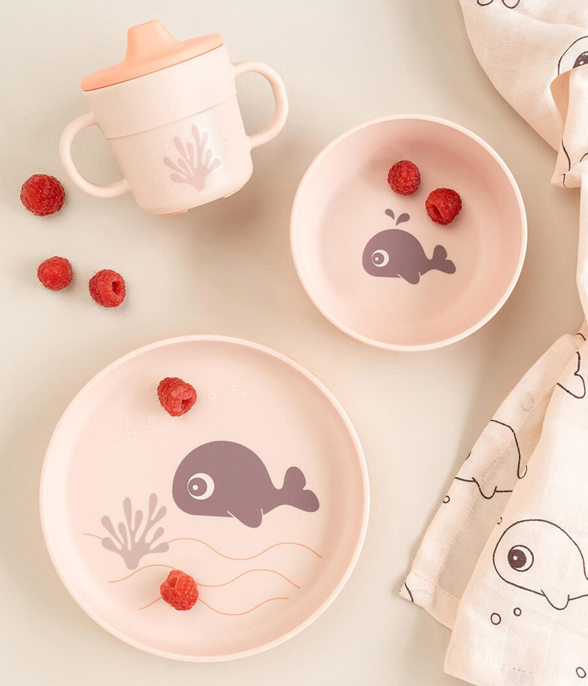 Done by Deer Conjunto de Refeição Foodie Wally 3pc - Rosa