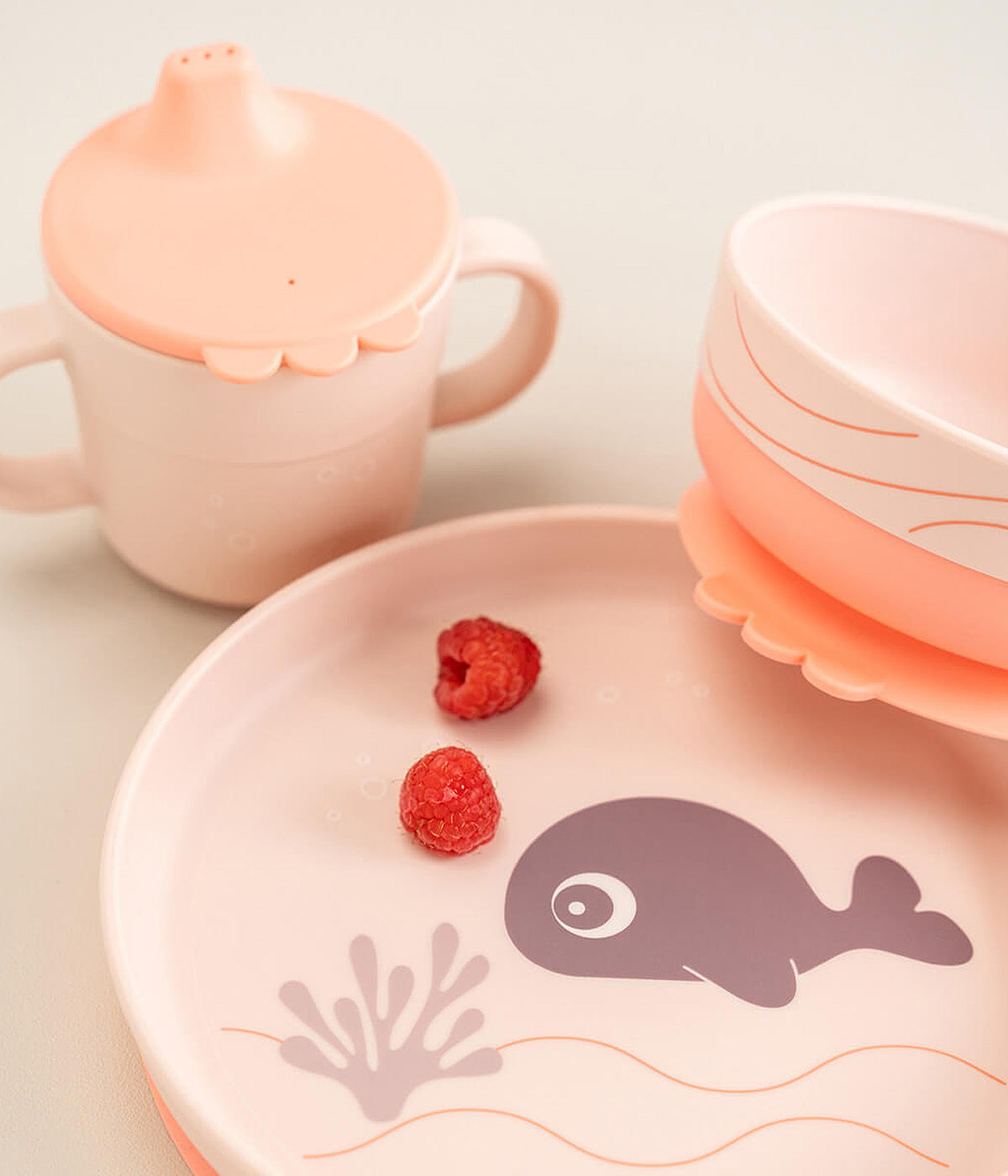 Done by Deer Conjunto de Refeição Foodie Wally 3pc - Rosa