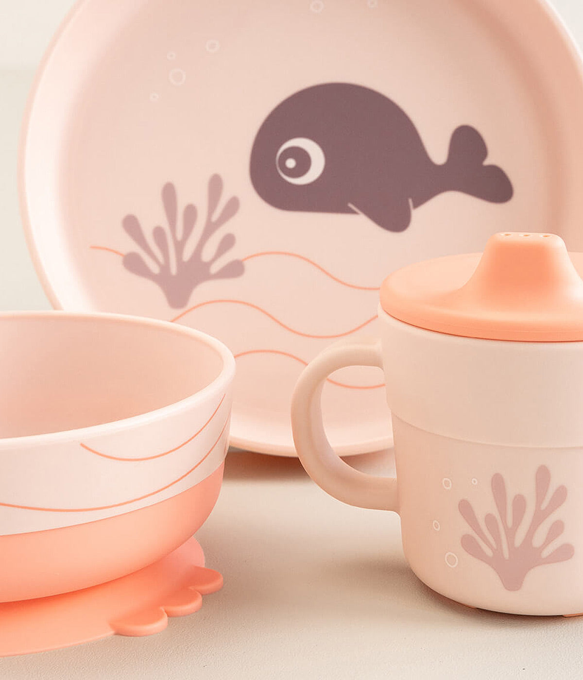 Done by Deer Conjunto de Refeição Foodie Wally 3pc - Rosa