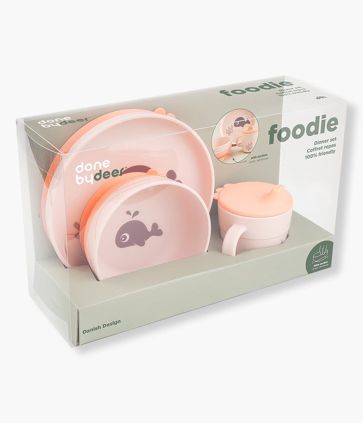 Done by Deer Conjunto de Refeição Foodie Wally 3pc - Rosa