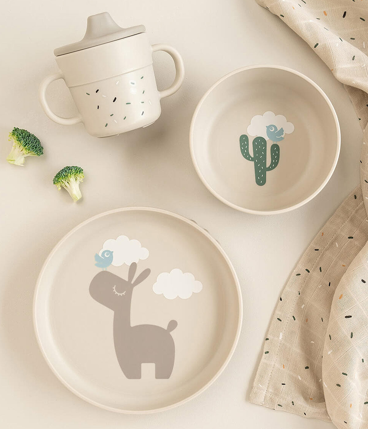 Done by Deer Conjunto de Refeição Foodie Lalee 3pc - Bege