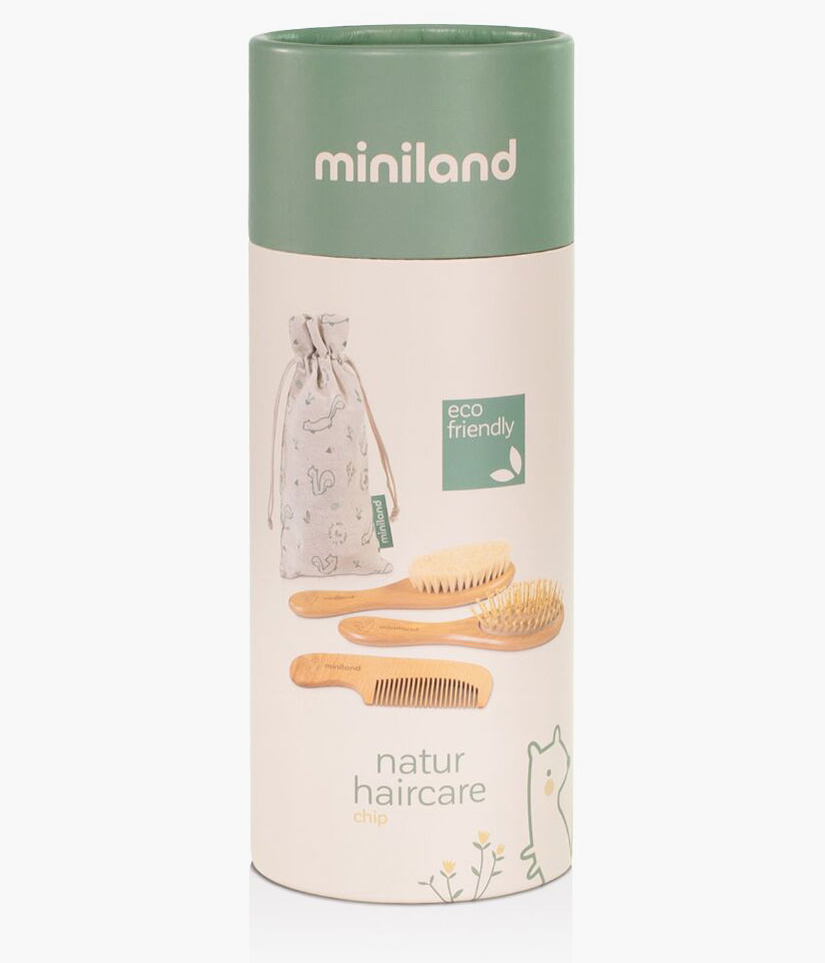 Miniland Conjunto de Escovas e Pente Madeira Natural Chip - Verde