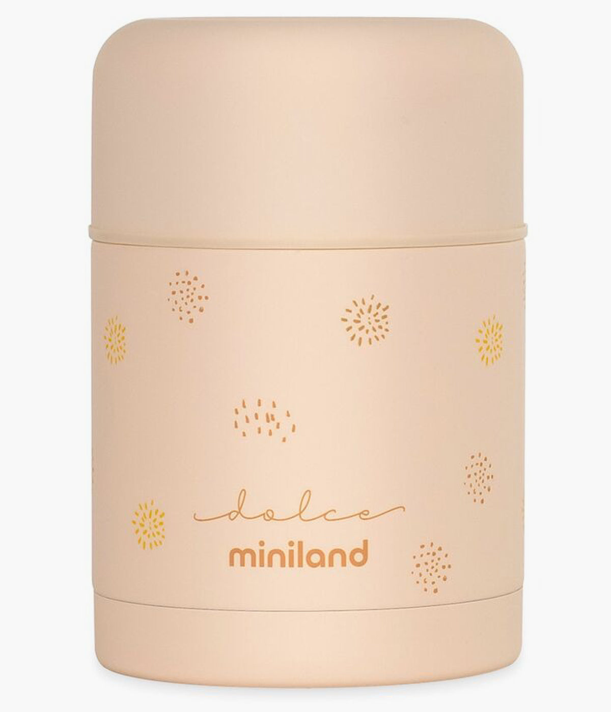 Termo para sólidos Dolce Vanilla da Miniland com capacidade para 600ml. Ideal para manter os alimentos na temperatura ideal por mais de 12h, seja em casa ou em qualquer lugar, esta garrafa térmica de cor baunilha combina funcionalidade com um design moderno.
