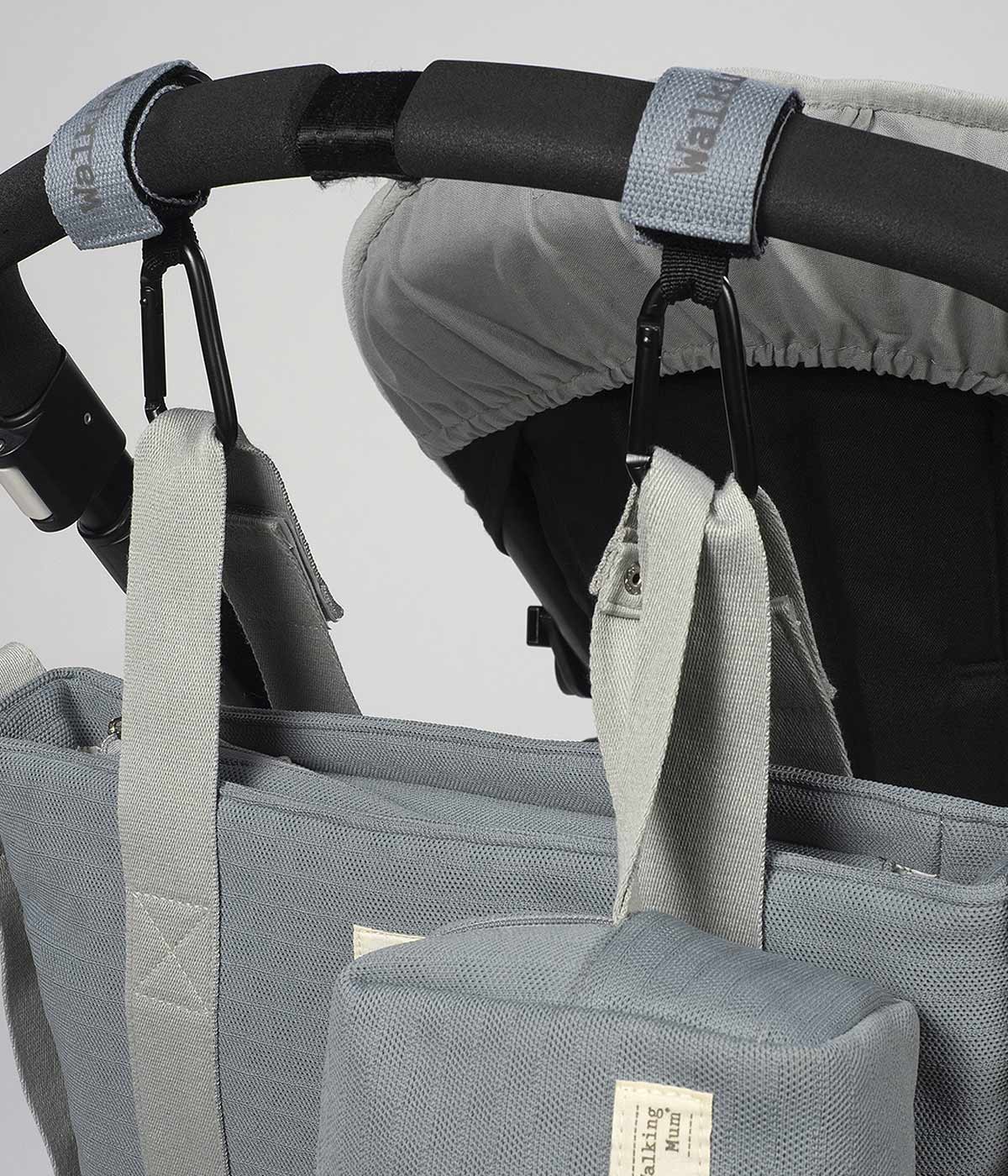 Walking Mum Ganchos para Carrinho Eco Mum Cloud 2un - Cinza