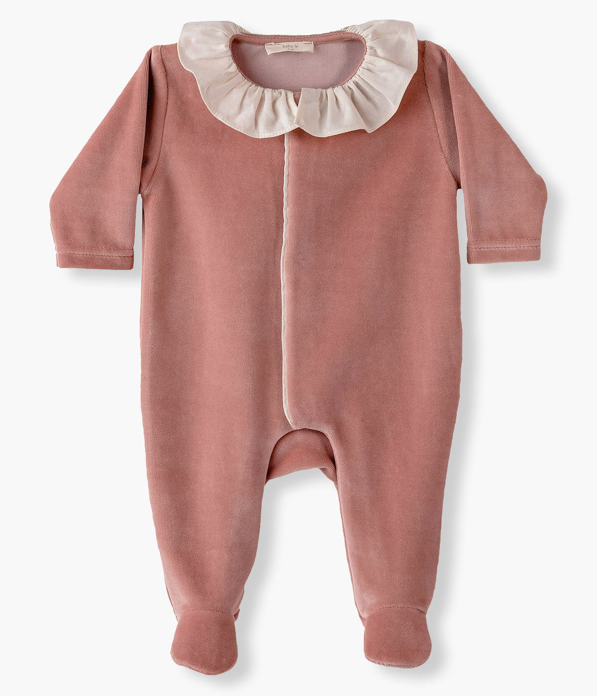 Babygrow em Veludo para Bebé Menina Asas Anjo - Rosa Velho