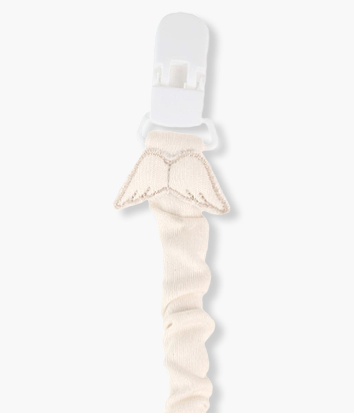 Prende Chupetas em Algodão para Bebé Asas Anjo - Bege