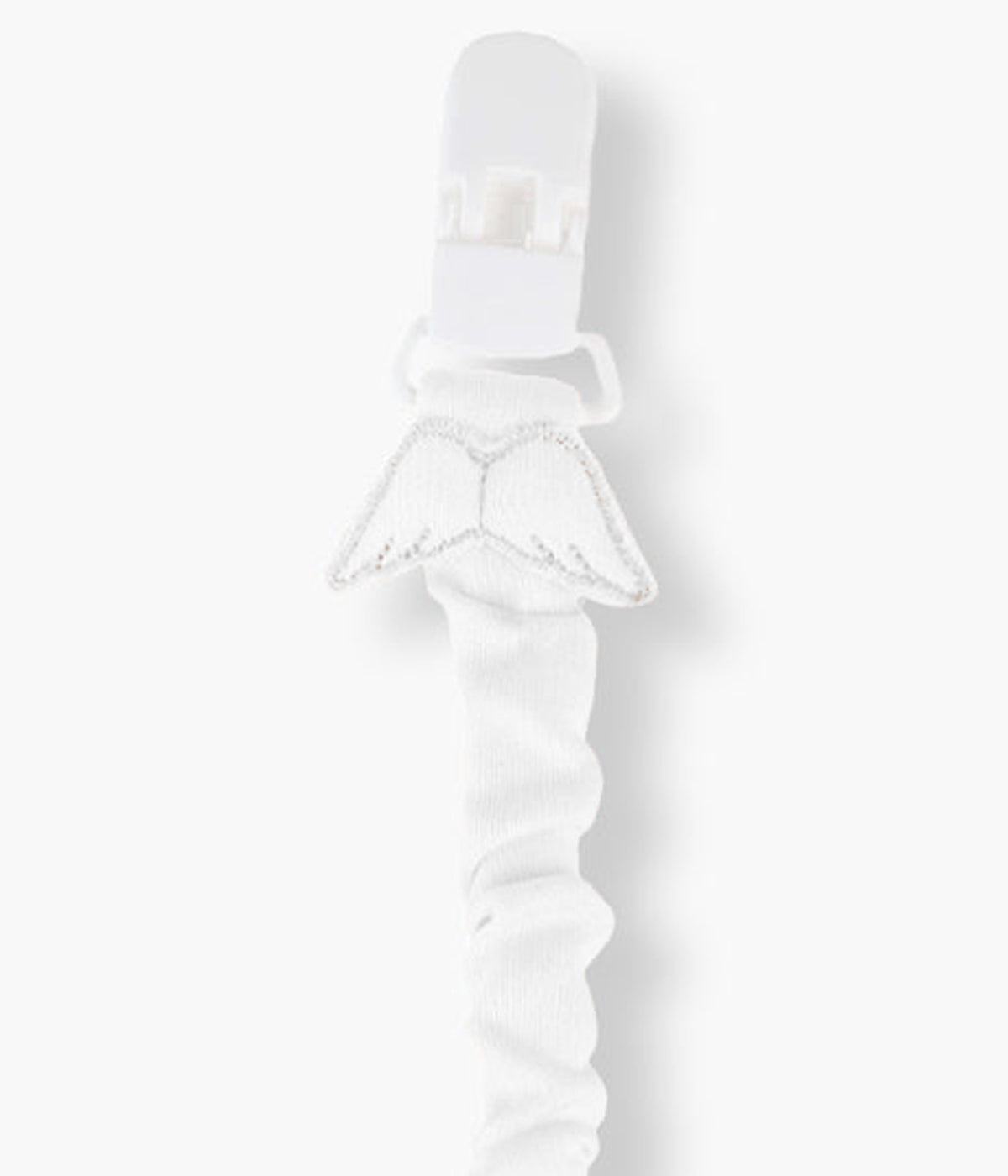 Prende Chupetas em Algodão para Bebé Asas Anjo - Branco