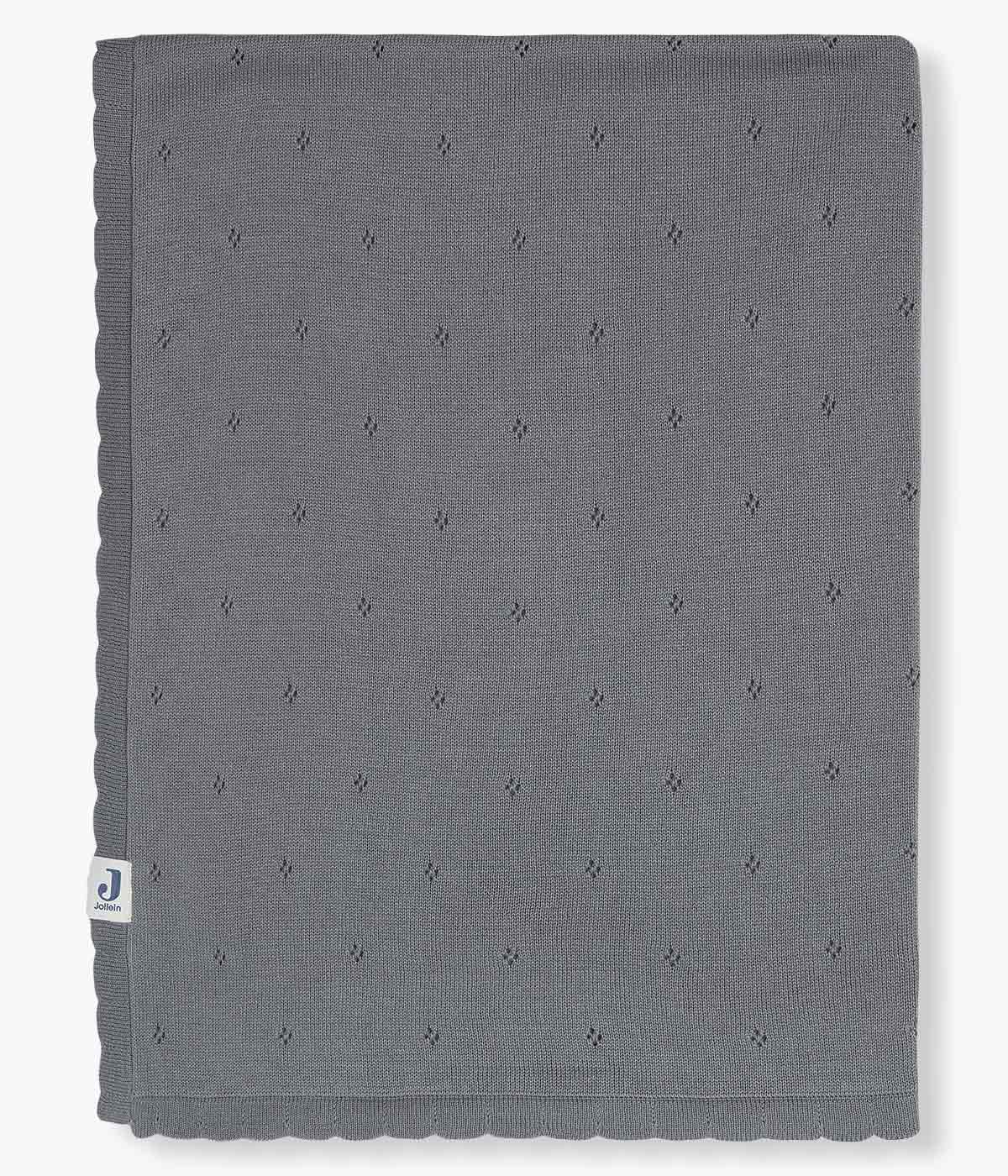 Jollein Manta de Malha Algodão Orgânico para Bebé - Cinza Escuro