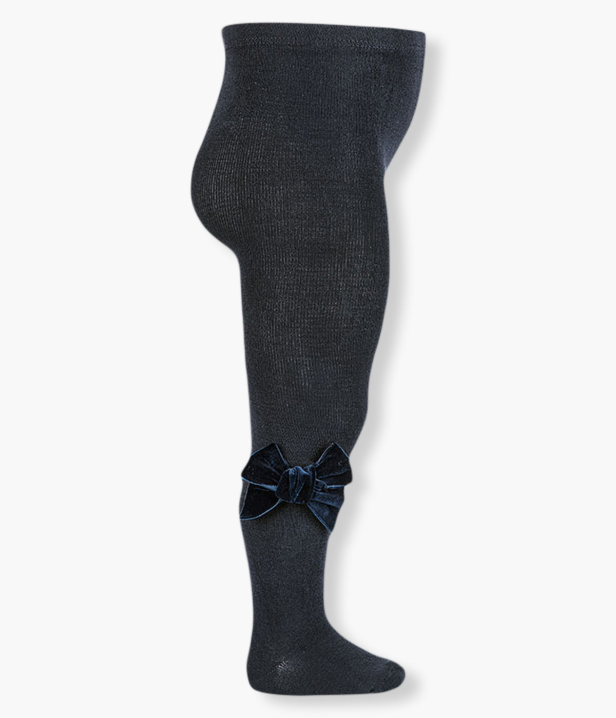 Collants Lisos Algodão Laço Veludo Cóndor Bebé - Azul Marinho